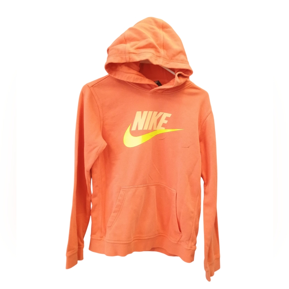 Nike Kids Bright Orange Hoodie with bold Nike logo Standard Fit Size Girl XL